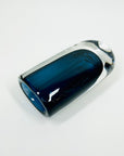 1950s NAVY BLUE SOMMERSO GLASS POSY VASE BY NILS LANDBERG FOR ORREFORS