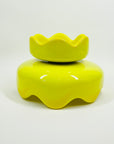 1960s SWEDISH YELLOW LEMON CASED GLASS BOWL BY INGEBORG LUNDIN FOR ORREFORS