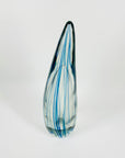 1980s MURANO BLUE LATTICINO ART GLASS SCULPTURE/PAPERWEIGHT