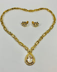 80s BARCS BOLD PEAR DROP NECKLACE SUITE
