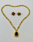 80s BARCS BOLD PEAR DROP NECKLACE SUITE