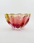 1960s ITALIAN MURANO PINK GOLD SOMMERSO RIBBED GLASS BOWL