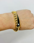 80s TRIFARI BLACK ENAMEL MESH BANGLE