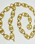 1990s CHANEL MATELASSE GOLD PLATED LOGO BELT