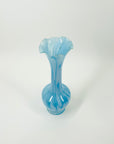 1970s JAPANESE CASED BLUE END OF DAY GLASS RUFFLE RIM VASE