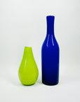 MIDCENTURY SWEDISH COBALT BLUE CASED GLASS BOTTLE VASE