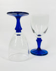 50s BLUE STEM WINE GLASSES