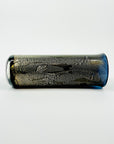 VINTAGE ISLE OF WIGHT BLACK GOLD SILVER FOIL TUBE ART GLASS VASE