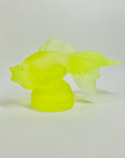 URANIUM GLASS GOLDFISH PAPERWEIGHT