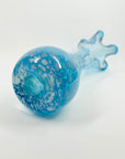 1960s MURANO BLUE SPATTER GLASS HANDKERCHIEF VASE