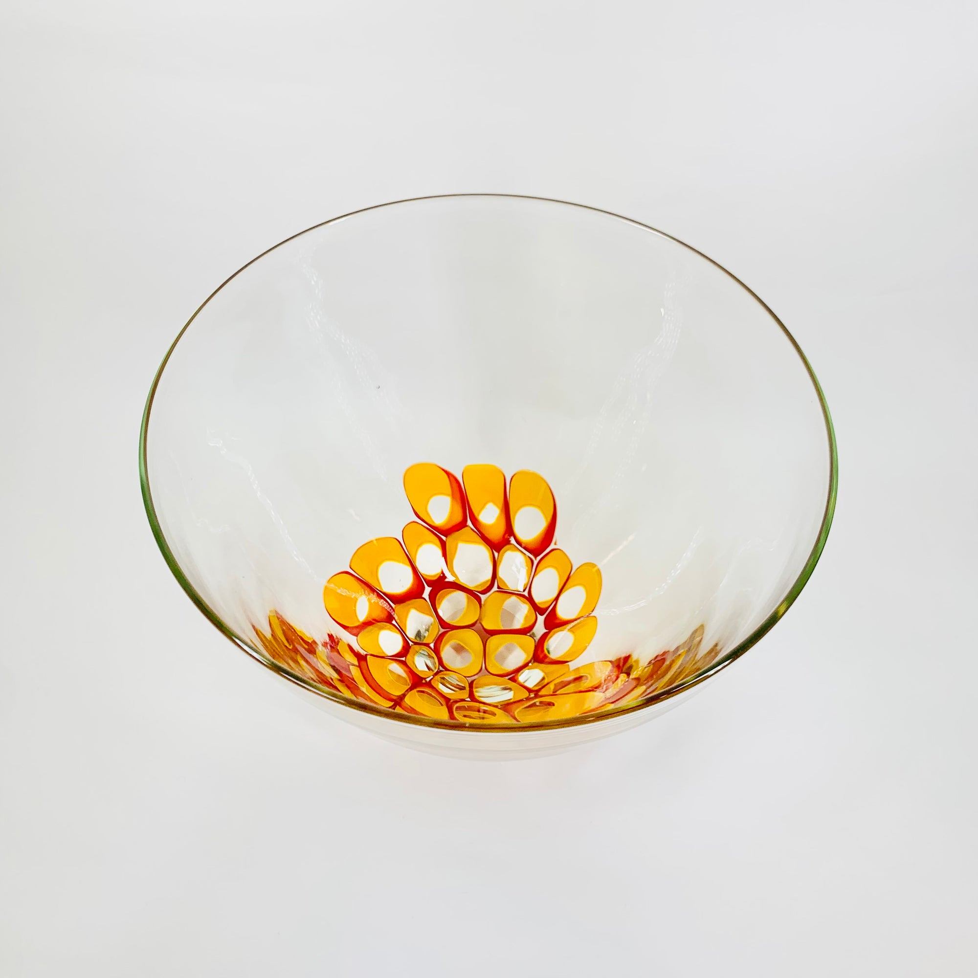ORANGE ABSTRACT ART GLASS VASE