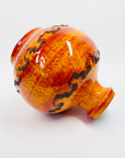 1960s WEST GERMAN ORANGE FAT LAVA ROUND POTTERY JUG VASE BY KREUTZ KERAMIK