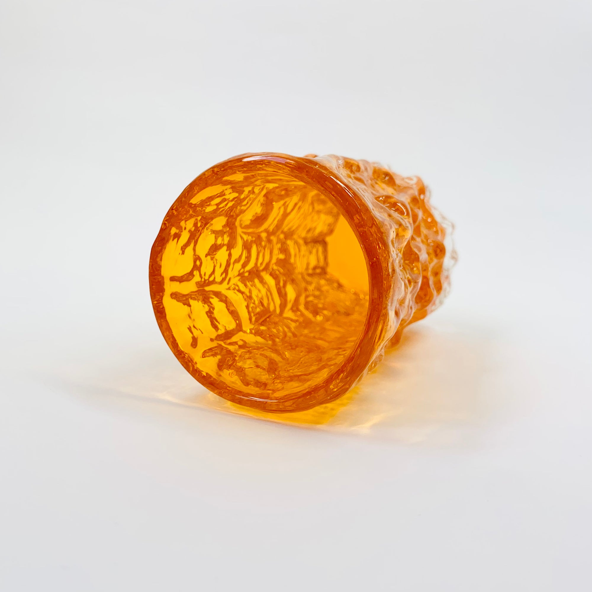 WHITEFRIARS ORANGE BARK GLASS VASE