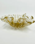 1940s BAROVIER GOLD SOMMERSO GLASS SHELL PINCHED BOWL