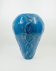 1950s NITTSJO SWEDISH BLUE GLAZED EARTHENWARE VASE