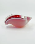 1950s MURANO PINK CASED WHITE OPALINE PINCHED BOWL/ASTRAY