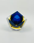 1950s FACETED MURANO COBALT BLUE GOLD GEODE BOWL