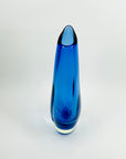 1960s CZECH COBALT BLUE SOMMERSO GLASS SILHOUETTE VASE BY ZELEZNY