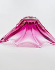 1970s JAPANESE HINERI PINK OMBRE GLASS TWIST BOWL