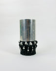 MCM WEST GERMAN BRUTALIST STAINLESS STEEL CYLINDER VASE