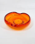 1970s JAPANESE MANDARIN/ORANGE SOMMERSO GLASS PINCHED BOWL