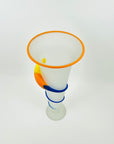 1980s HAND MADE MEMPHIS MILANO STYLE SATIN GLASS VASE