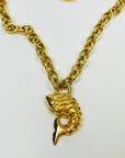 1980s CELINE FANCY LINKS TOGGLE NECKLACE WITH KOI FISH PENDANT
