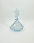 ANTIQUE ART DECO BLUE SATIN GLASS PERFUME BOTTLE