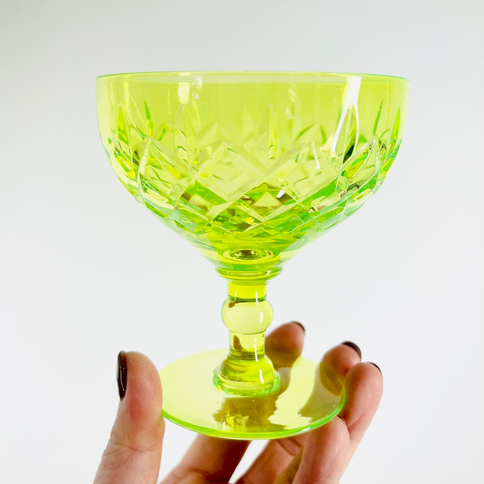 ANTIQUE URANIUM GLASS WHISKEY SET