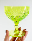 ANTIQUE URANIUM GLASS COUPE GLASSES