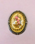 ANTIQUE VICTORIAN ENGLISH SILVER DRY FLOWERS BROOCH