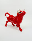 1950s JAPANESE HAND PAINTED CERAMIC RED BULL