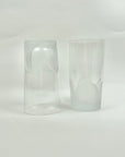 1980s FRANCE DURAND FROSTED CRYSTAL HIGHBALL GLASSES