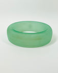 LARGE ANTIQUE GREEN DEPRESSION URANIUM GLASS ROUND FLOWER FROG