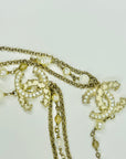 2012 CHANEL MULTISTRANDS COSTUME BEADS PEARL NECKLACE WITH ENAMEL CC LOGO