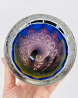 1960s FLYGSFORS BLUE OPTICAL ART GLASS BOWL