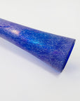MCM BLUE OILSLICK CRACKLE GLASS LONG NECK VASE