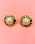 1980s PEARL BUTTON STUD EARRINGS