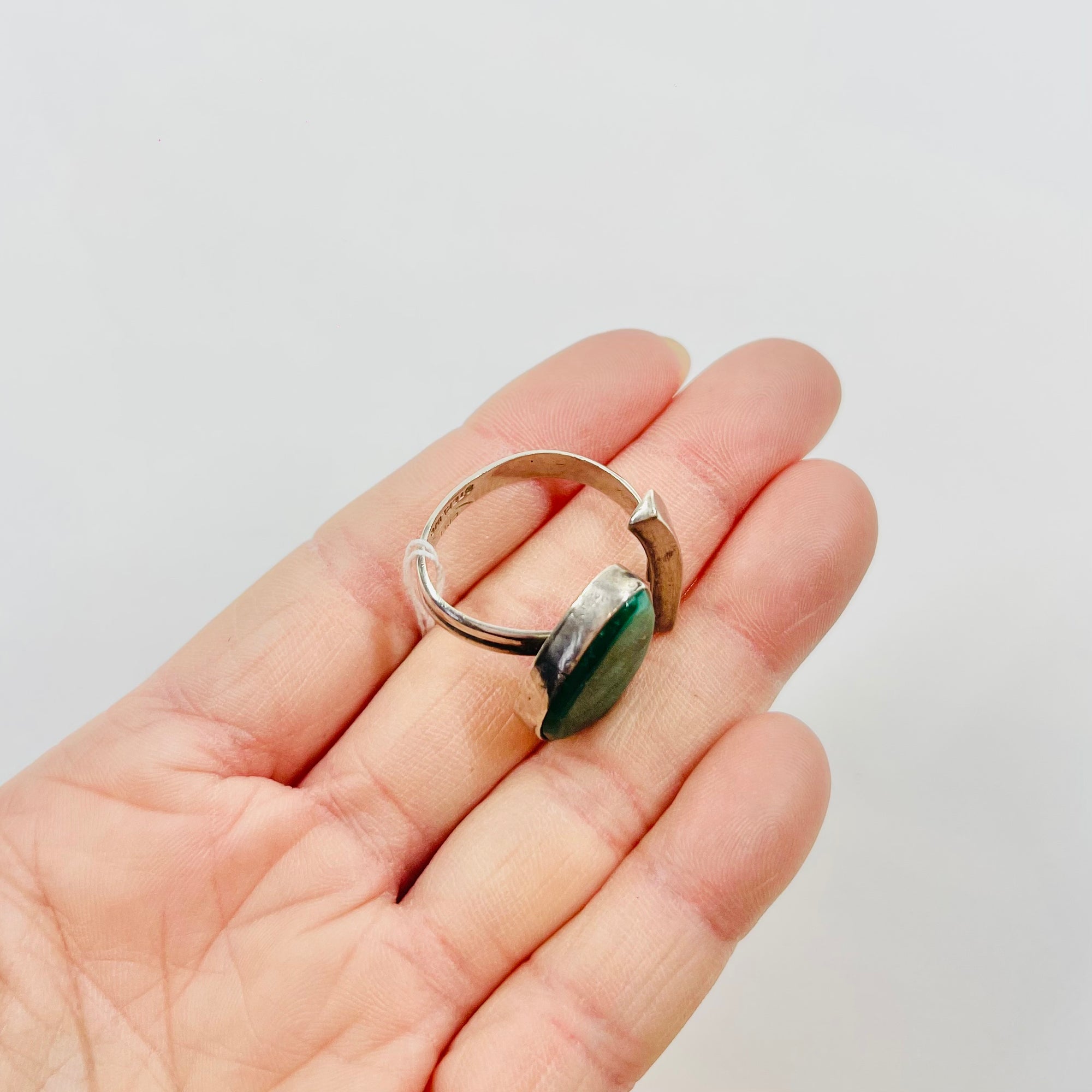 1950s DANISH BRUTALIST TOI ET MOI TURQUOISE SILVER RING