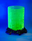 ETCHED URANIUM GLASS VASE
