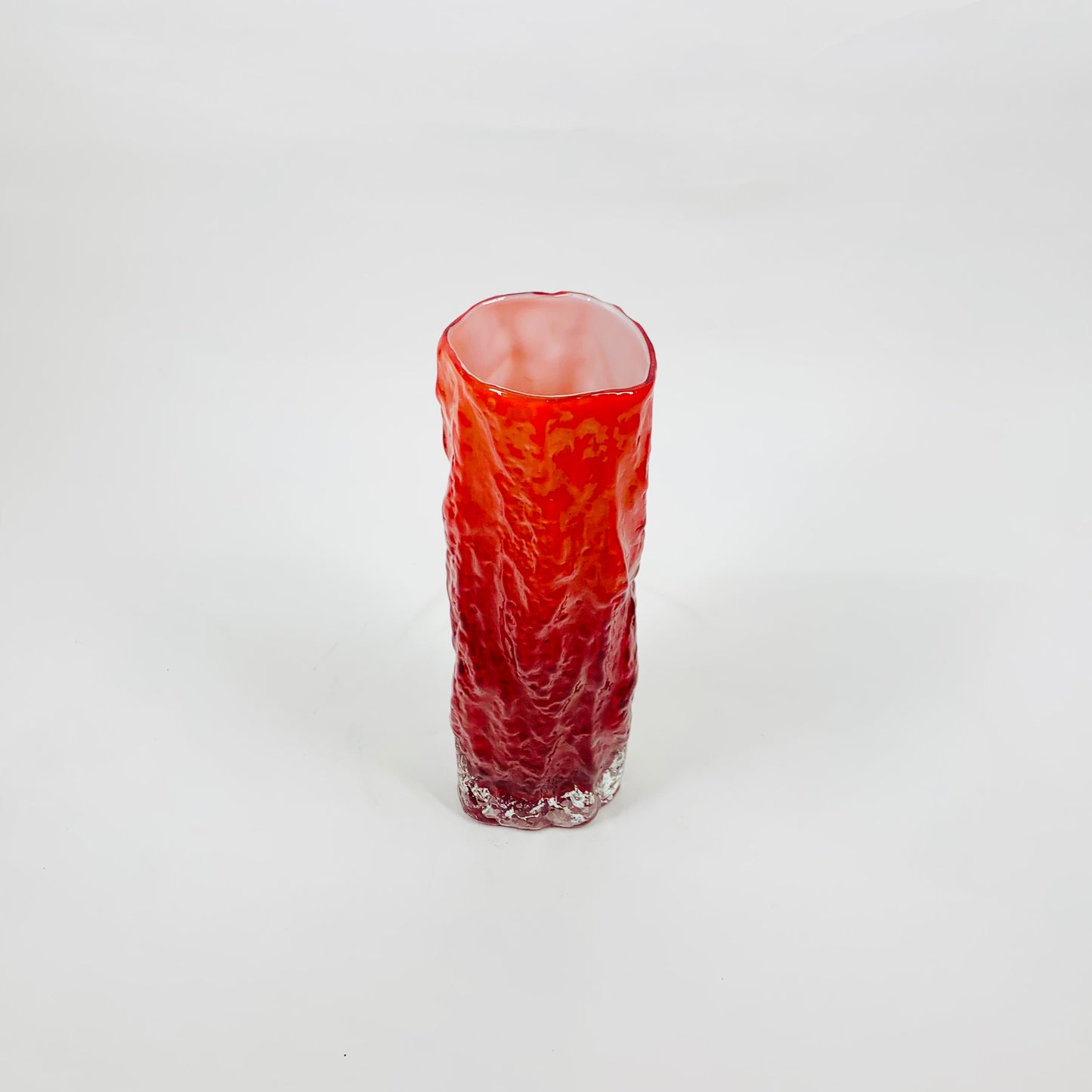 CASED RED BARK GLASS VASE