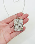1960s STERLING SILVER BRUTALIST PENDANT NECKLACE BY FINNISH MASTER BJORN WECKSTROM