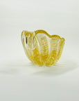 1940s BAROVIER GOLD SOMEMRSO GLASS BOWL WITH SCROLL HANDLES