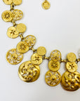 1980s GIVENCY ESTRUCAN STYLE MEDALLION LAYERED CHARMS NECKLACE