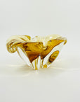 1960s ITALIAN MURANO AMBER GOLD SOMMERSO GLASS ASHTRAY/BOWL