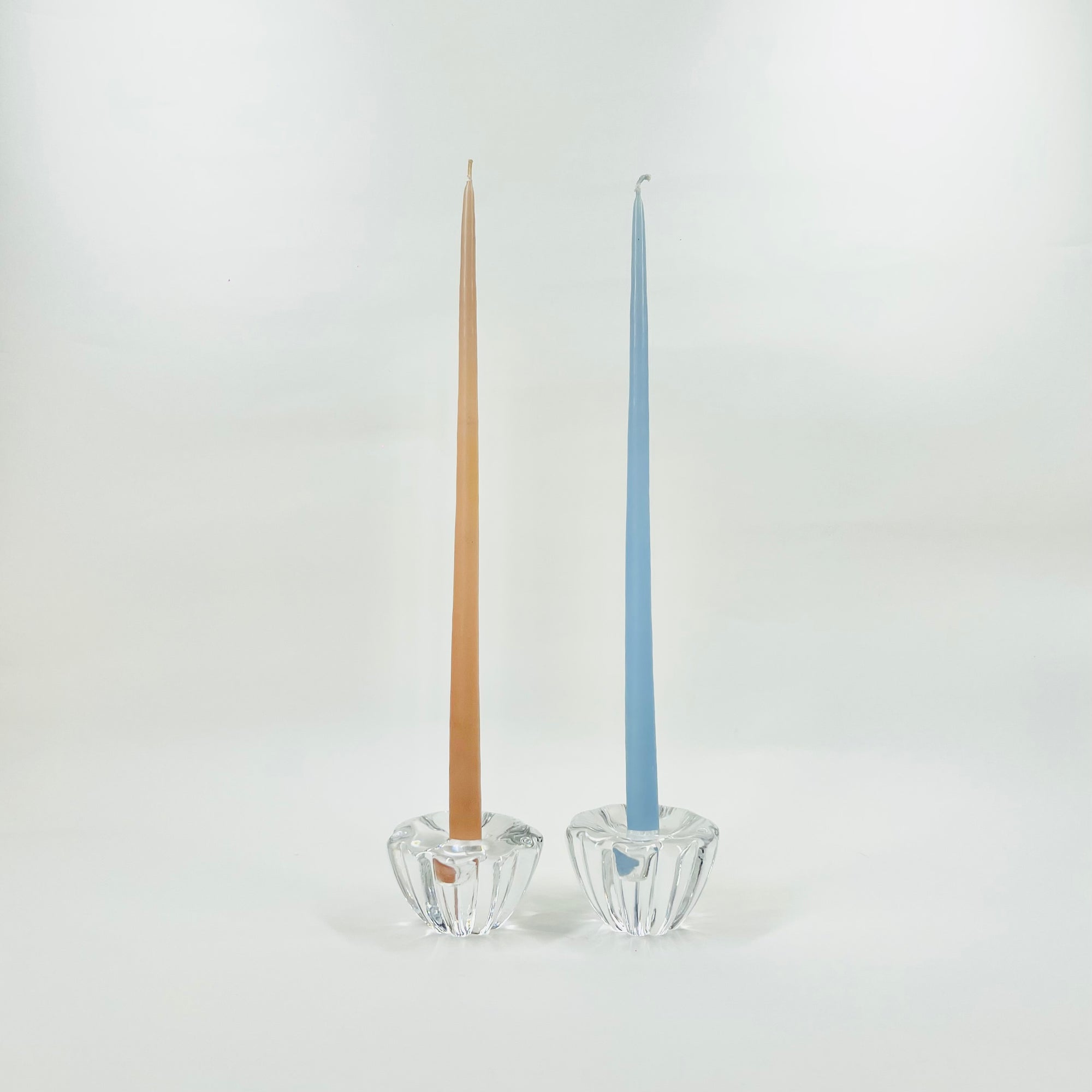 1970s ORREFORS FLOWER GLASS CANDLE HOLDER