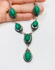 SILVER MALACHITE NECKLACE