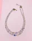 ANTIQUE IRIDESCENT CRYSTAL BEADS NECKLACE