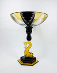 KARL PALDA GOLD BLACK FISH STEM BOWL