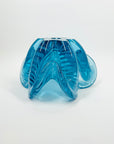1950s LARGE ITALIAN MURANO TURQUOISE BLUE LATTICINO SOMMERSO STARBURST GLASS ASHTRAY/BOWL